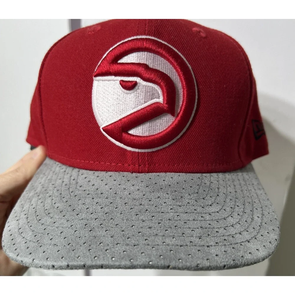 New Era 9fifty Atlanta Hawks Red Gray Adjustable Back Hat Ball Cap Original‎ Fit